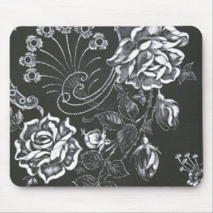 Schwarzer Jugendstil-Floral..mousepad Mousepad