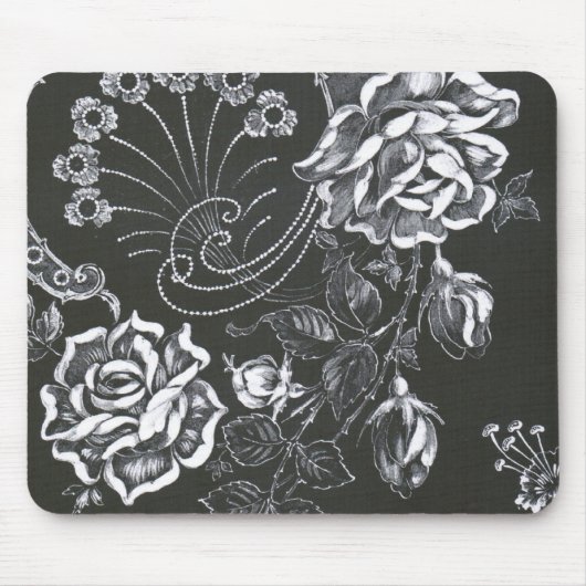 Schwarzer Jugendstil-Floral..mousepad Mousepad (Vorne)