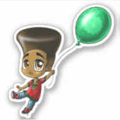 Schwarzer Junge Aufkleber (Vorderseite)