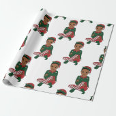 Schwarzer Junge Geburtshilfe Melanin Jungen Weihna Geschenkpapier (Ungerollt)