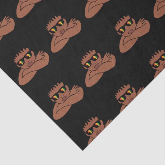 Schwarzer Junge Geburtshilfe Melanin Jungen Weihna Seidenpapier (Detail)