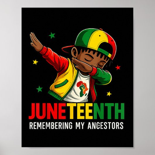 Schwarzer Junge Juneteenth - Meine Vorfahren in Er Poster (Vorne)