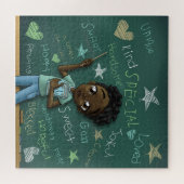 Schwarzer Junge und positive Worte Puzzle (Horizontal)