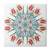 Schwarzer Kachel, rote Blume Fliese (Vorderseite)