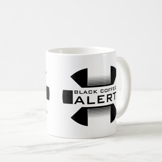 Schwarzer Kaffee-Alarm - Kaffee-Tasse Kaffeetasse (VorderseiteRechts)