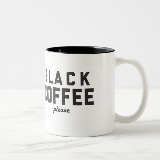 Schwarzer Kaffee bitte Zweifarbige Tasse (Rechts)