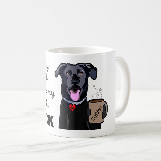 Schwarzer Kaffee-Hund - Labrador-Tasse Kaffeetasse (VorderseiteRechts)