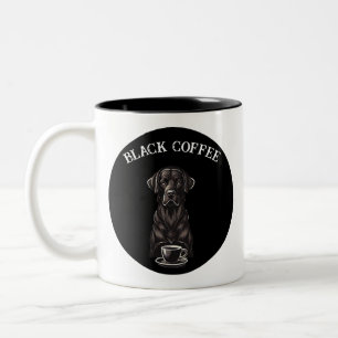 Schwarzer Kaffee Schlucken Sie den Traurigkeitshun Zweifarbige Tasse