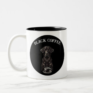 Schwarzer Kaffee Schlucken Sie den Traurigkeitshun Zweifarbige Tasse