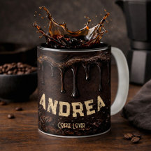 Schwarzer Kaffeeliebhaber Retro-Tropfen-Kunst Gesc