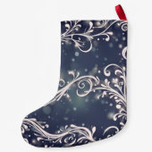 Schwarzer Kaique Parrot Pet Bird Blue Swirl Kleiner Weihnachtsstrumpf (Rückseite)