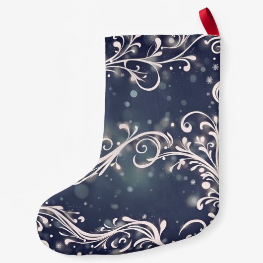 Schwarzer Kaique Parrot Pet Bird Blue Swirl Kleiner Weihnachtsstrumpf (Rückseite)