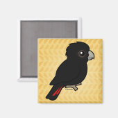 Schwarzer Kakadu Magnet (Vorderseite/Rückseite)