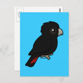 Schwarzer Kakadu Postkarte (Vorne/Hinten)