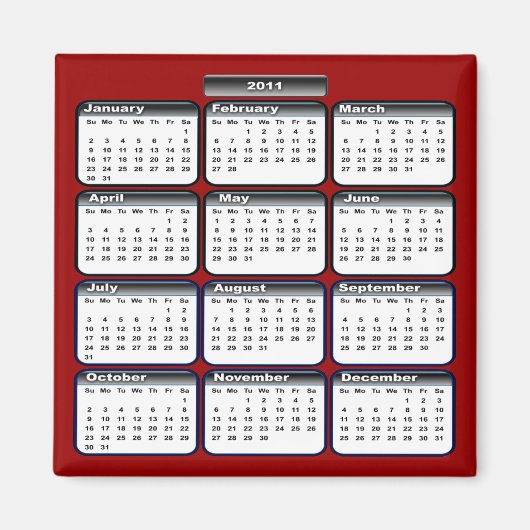 Schwarzer Kalender 2011 Magnet (Vorne)