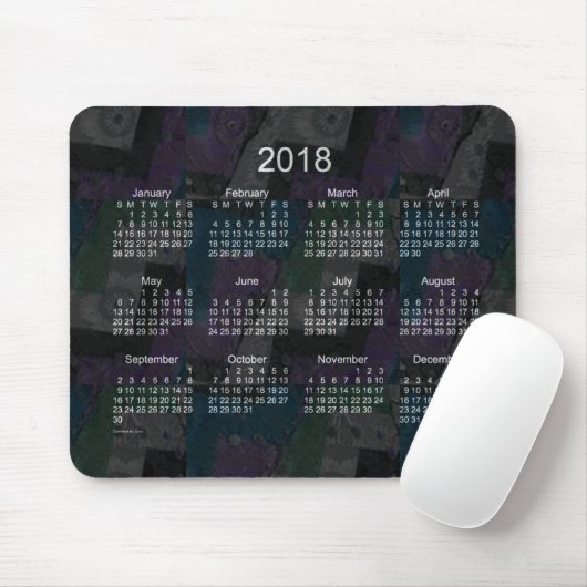 Schwarzer Kalender des Patchwork-2018 durch Janz Mousepad (Mit Mouse)