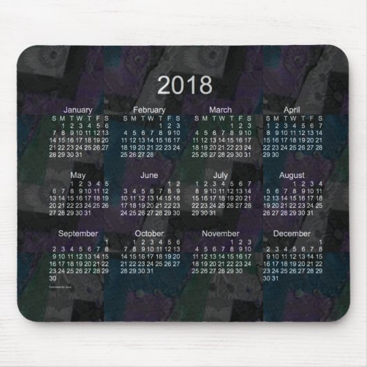 Schwarzer Kalender des Patchwork-2018 durch Janz Mousepad (Vorne)