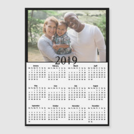 Schwarzer Kalender-Foto-Magnet des Magnetkarte
