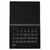 Schwarzer Kalender mit großer Druckfarbe mit Feier (Feb 2027)