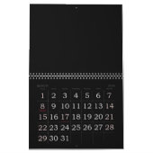 Schwarzer Kalender mit großer Druckfarbe mit Feier (Mär 2026)