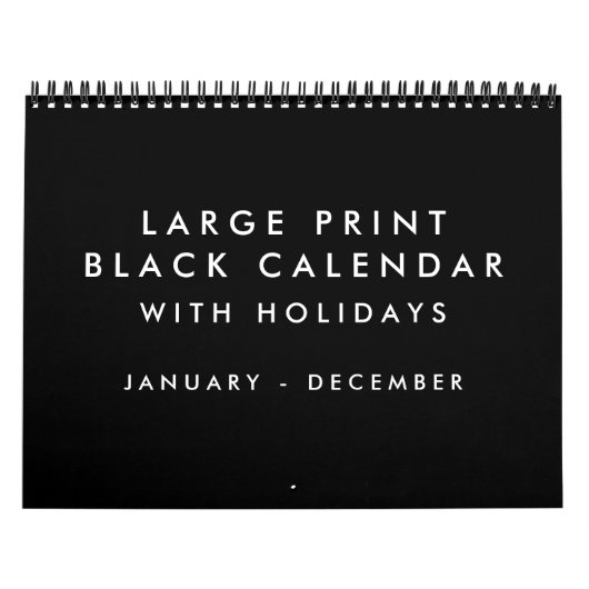 Schwarzer Kalender mit großer Druckfarbe mit Feier (Titelbild)