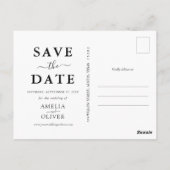 Schwarzer Kalender Modern Minimalistischer Termin Postkarte (Rückseite)