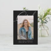 Schwarzer Kalligrafischer Foto Haushalt QR Code Ab Einladung (Stehend Vorderseite)