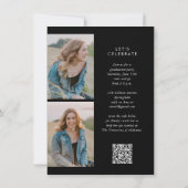 Schwarzer Kalligrafischer Foto Haushalt QR Code Ab Einladung (Rückseite)
