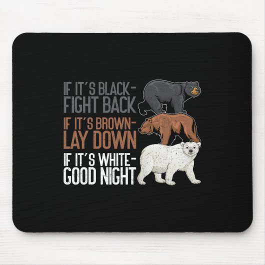 Schwarzer Kampf brach Weißer Nachtbär Mousepad (Vorne)