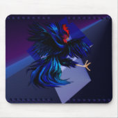 Schwarzer kämpfender Hahn Mousepad (Vorne)