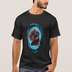 Schwarzer Kampffisch Betta splendens als Motiv gif T-Shirt