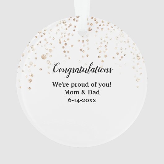 Schwarzer Kap und Laurel Abschluss Ornament (Rückseite)