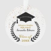 Schwarzer Kap und Laurel Abschluss Ornament (Vorderseite)