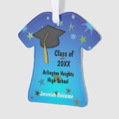 Schwarzer Kap und Stars Abschluss Akrylorische Orn Ornament (Vorderseite)