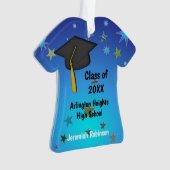 Schwarzer Kap und Stars Abschluss Akrylorische Orn Ornament (Vorderseite)