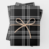 Schwarzer Karierter Tartan Geschenkpapier Set (Beispiel)