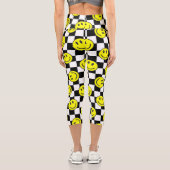 Schwarzer Karo Capri Leggings (Rückseite)