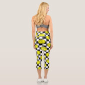 Schwarzer Karo Capri Leggings (Rückseite)