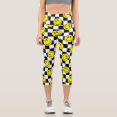 Schwarzer Karo Capri Leggings (Vorderseite)
