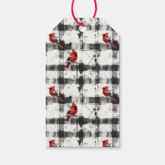 Schwarzer Karo Kardinal Geschenkanhänger (Vorderseite)