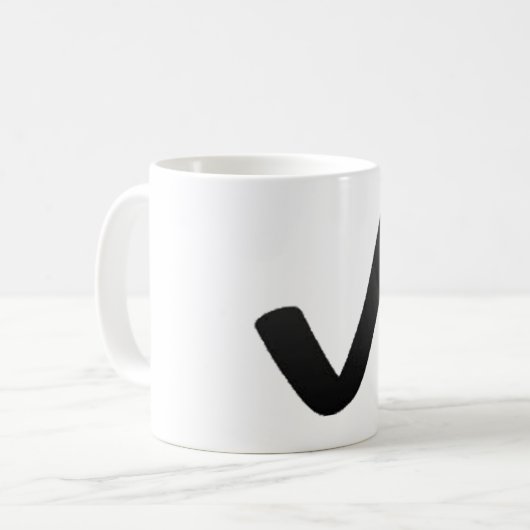 Schwarzer Karo Mark - Emoji Kaffeetasse (Vorderseite Links)