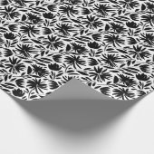 Schwarzer Kasten: Vintages Chrysanthemum Geschenkpapier (Ecke)