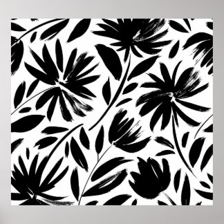 Schwarzer Kasten: Vintages Chrysanthemum Poster