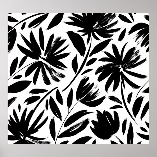 Schwarzer Kasten: Vintages Chrysanthemum Poster (Vorne)