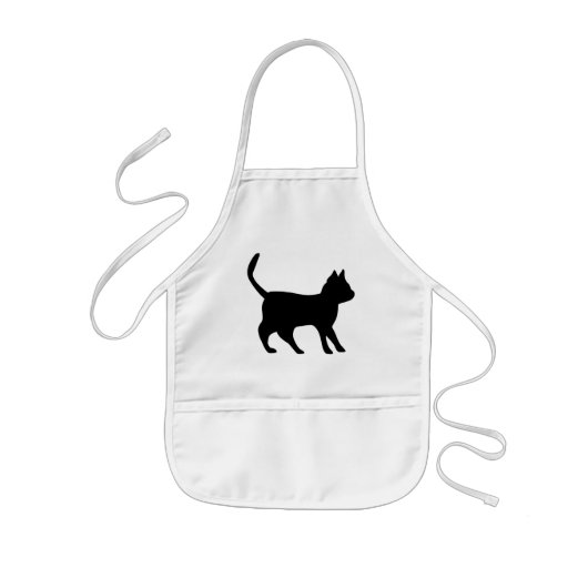 Schwarzer Kater Kinderschürze (Vorne)