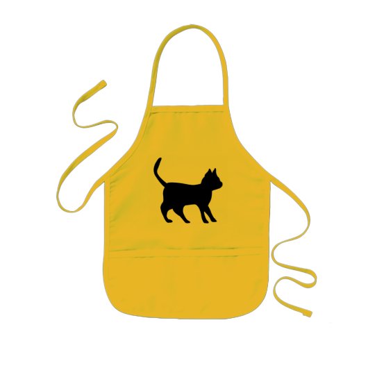 Schwarzer Kater Kinderschürze (Vorne)