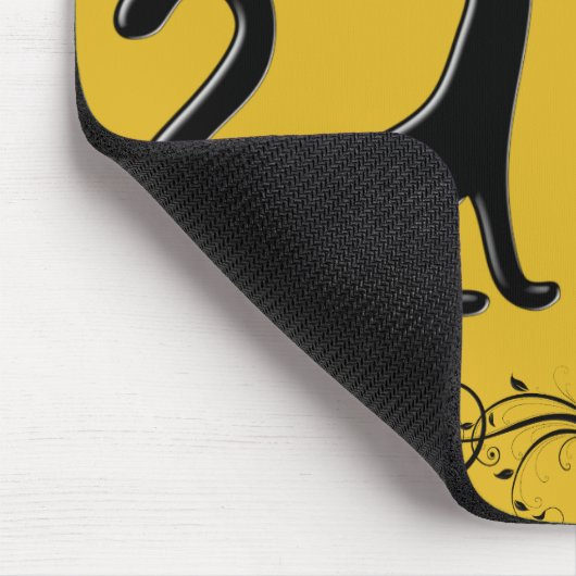 Schwarzer Kätzchen-Cartoon II Mousepad (Ecke)