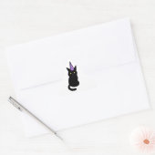 Schwarzer-Katze-Feier-Sticker Dreieckiger Aufkleber (Umschlag)