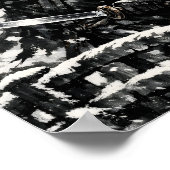 Schwarzer Katze Samurai Ronin Katana Winter Sonne  Poster (Ecke)