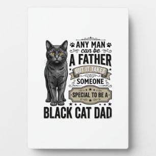 Schwarzer-Katze-Vater Vintage-Stich-T-Shirt-Design Fotoplatte